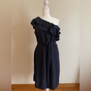 SHEIN Unity One Shoulder Dress Women’s Large Navy Blue
